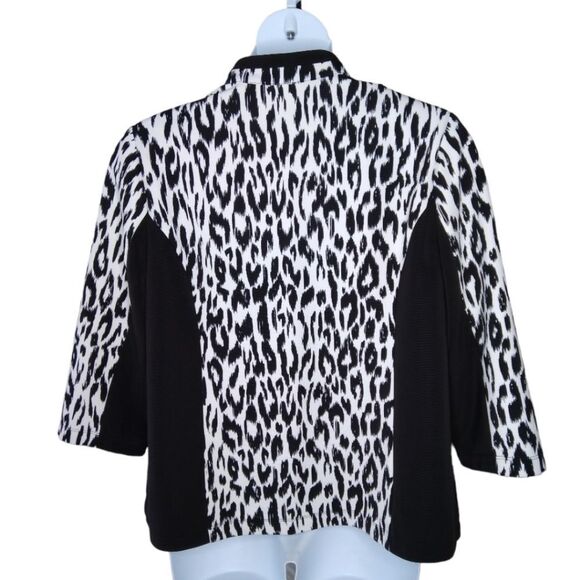 Chico's Black and White Animal Print Blazer - Picture 8 of 11